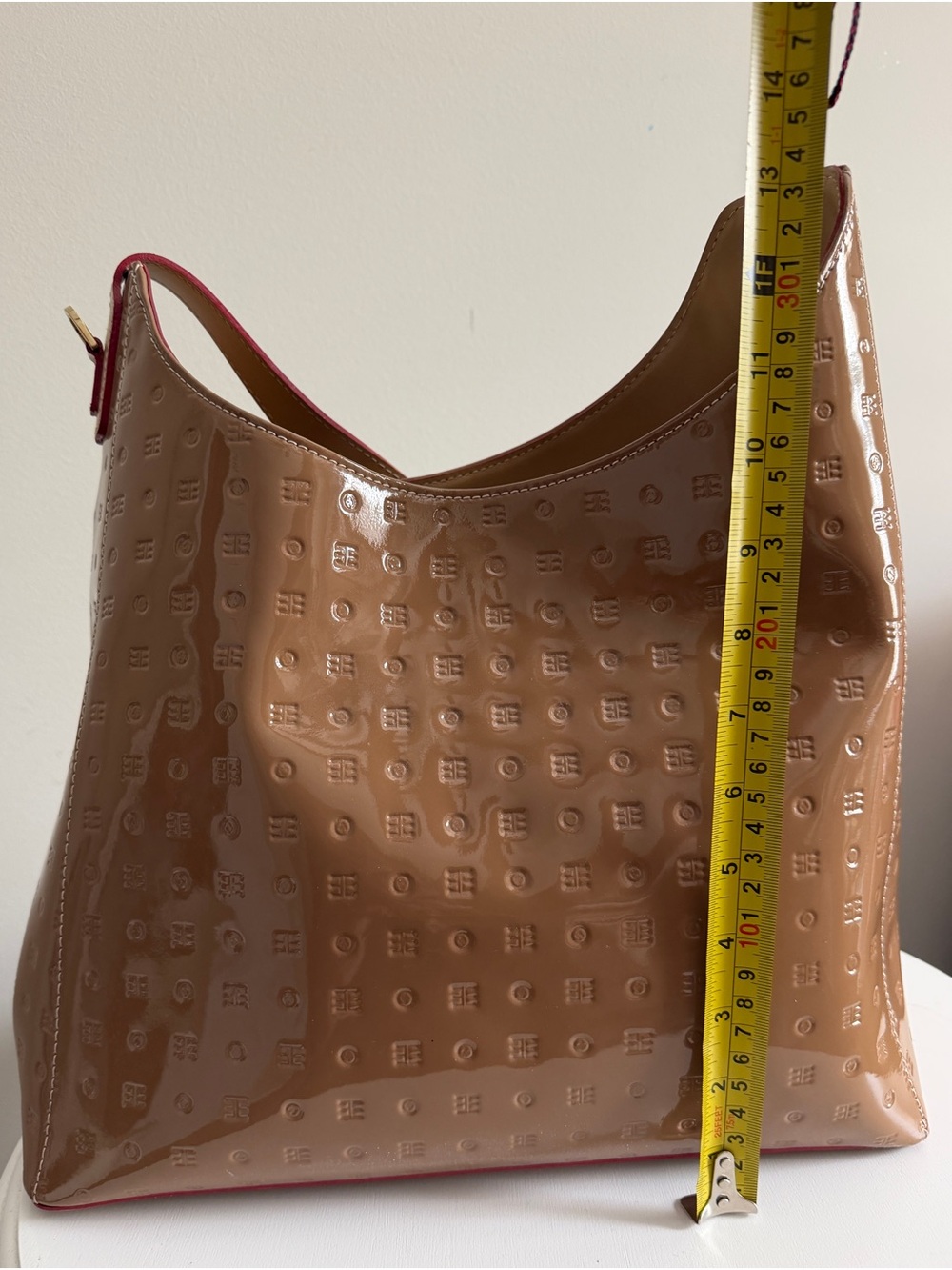 Arcadia Patent Shoulder Bag in Camel - Picture 8 of 14